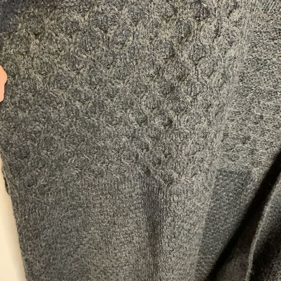 Topshop Gray Multiple Texture Knit Long Open Front Cardigan Sweater Size 10 - Picture 6 of 11